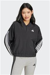 ΓΥΝΑΙΚΕΙΟ BOMBER JACKET LOOSE FIT ''ESSENTIALS 3-STRIPES LIFESTYLE WOVEN'' - JD5317 ΜΑΥΡΟ ADIDAS