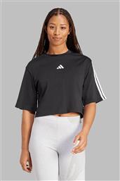 ΓΥΝΑΙΚΕΙΟ T-SHIRT LOOSE FIT ''ESSENTIAL 3-STRIPES'' - JD4998 ΜΑΥΡΟ ADIDAS