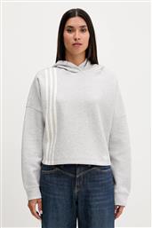 ΜΠΛΟΥΖΑ 3-STRIPES ΧΡΩΜΑ: ΓΚΡΙ, ΜΕ ΚΟΥΚΟΥΛΑ, JW3596 ADIDAS ORIGINALS