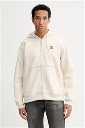 ΜΠΛΟΥΖΑ ESSENTIALS ΧΡΩΜΑ: ΜΠΕΖ, ΜΕ ΚΟΥΚΟΥΛΑ, JW0968 ADIDAS ORIGINALS