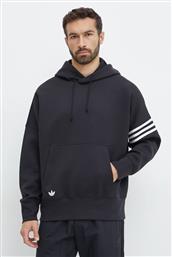 ΜΠΛΟΥΖΑ NEUCLASSICS C HOODIE ΧΡΩΜΑ: ΜΑΥΡΟ, ΜΕ ΚΟΥΚΟΥΛΑ, IW0975 ADIDAS ORIGINALS