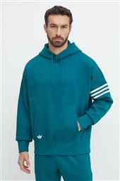 ΜΠΛΟΥΖΑ NEUCLASSICS C HOODIE ΧΡΩΜΑ: ΠΡΑΣΙΝΟ, ΜΕ ΚΟΥΚΟΥΛΑ, JF9140 ADIDAS ORIGINALS