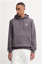 ΜΠΛΟΥΖΑ TREFOIL ESSENTIALS ΧΡΩΜΑ: ΓΚΡΙ, ΜΕ ΚΟΥΚΟΥΛΑ, JW1063 ADIDAS ORIGINALS