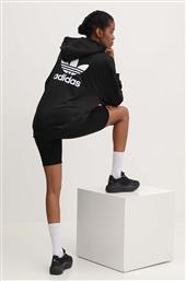 ΜΠΛΟΥΖΑ TREFOIL HOODIE ΧΡΩΜΑ: ΜΑΥΡΟ, ΜΕ ΚΟΥΚΟΥΛΑ, IU2409 ADIDAS ORIGINALS