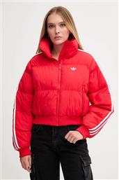 ΜΠΟΥΦΑΝ CROPPED PUFFER ΧΡΩΜΑ: ΚΟΚΚΙΝΟ, JX2966 ADIDAS ORIGINALS