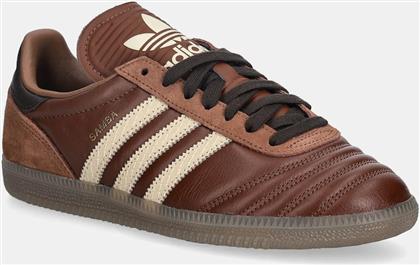 ΔΕΡΜΑΤΙΝΑ ΑΘΛΗΤΙΚΑ ΠΑΠΟΥΤΣΙΑ SAMBA JP ΧΡΩΜΑ: ΚΑΦΕ, JR0962 ADIDAS ORIGINALS