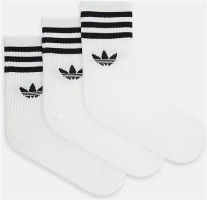 ΚΑΛΤΣΕΣ 3-STRIPES 3-PACK ΧΡΩΜΑ: ΑΣΠΡΟ, JZ4932 ADIDAS ORIGINALS