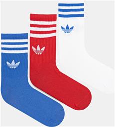ΚΑΛΤΣΕΣ 3-STRIPES 3-PACK ΧΡΩΜΑ: ΑΣΠΡΟ, JZ4942 ADIDAS ORIGINALS