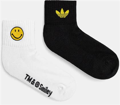 ΚΑΛΤΣΕΣ X SMILEY 2-PACK ΧΡΩΜΑ: ΑΣΠΡΟ, JC8632 ADIDAS ORIGINALS