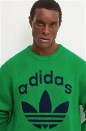 ΠΟΥΛΟΒΕΡ KNIT CREWNECK ΧΡΩΜΑ: ΠΡΑΣΙΝΟ, JN5966 ADIDAS ORIGINALS