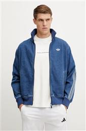 ΤΖΙΝ ΦΟΥΤΕΡ ADICOLOR DENIM FIREBIRD TRACK TOP ΧΡΩΜΑ: ΜΠΛΕ, JC6233 ADIDAS ORIGINALS από το ANSWEAR