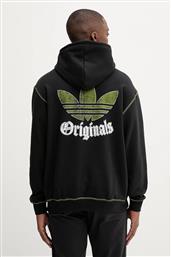 ΒΑΜΒΑΚΕΡΗ ΜΠΛΟΥΖΑ GRFX HOODIE ΧΡΩΜΑ: ΜΑΥΡΟ, ΜΕ ΚΟΥΚΟΥΛΑ, JY2730 ADIDAS ORIGINALS