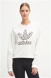 ΒΑΜΒΑΚΕΡΗ ΜΠΛΟΥΖΑ LEOPARD SWEAT ΓΥΝΑΙΚΕΙΑ, ΧΡΩΜΑ: ΑΣΠΡΟ, IW8477 ADIDAS ORIGINALS