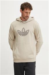 ΒΑΜΒΑΚΕΡΗ ΜΠΛΟΥΖΑ OUTLINE HOODIE ΧΡΩΜΑ: ΜΠΕΖ, ΜΕ ΚΟΥΚΟΥΛΑ, JJ1505 ADIDAS ORIGINALS