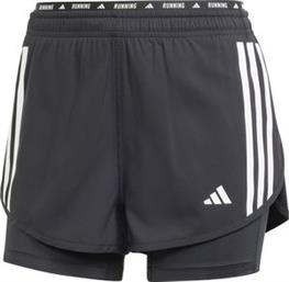 ΣΟΡΤΣ OWN THE RUN 3-STRIPES 2-IN-1 ΜΑΥΡΟ ADIDAS PERFORMANCE