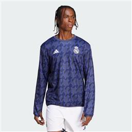 REAL MADRID PRE-MATCH WARM ΑΝΔΡΙΚΗ ΜΠΛΟΥΖΑ ΜΕ MΑΚΡΥ ΜΑΝΙΚΙ (9000183259-65906) ADIDAS