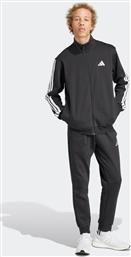 ΣΕΤ ΑΝΔΡΙΚΗ ΑΘΛΗΤΙΚΗ ΦΟΡΜΑ ΜΕ ΛΟΓΟΤΥΠΟ REGULAR FIT ''SPORTSWEAR BASIC 3-STRIPES FLEECE'' (2 ΤΕΜΑΧΙΑ) - JI8878 ΜΑΥΡΟ ADIDAS