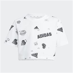 BRAND LOVE ALLOVER PRINT CROP TEE KIDS (9000155569-50830) ADIDAS από το COSMOSSPORT