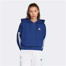 ESSENTIALS 3-STRIPES FRENCH TERRY QUARTER-ZIP HOOD (9000217068-66159) ADIDAS