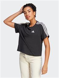 T-SHIRT ESSENTIALS 3-STRIPES SINGLE JERSEY CROP TOP HR4913 ΜΑΥΡΟ LOOSE FIT ADIDAS