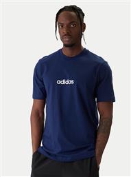 T-SHIRT ESSENTIALS LINEAR JE8999 ΣΚΟΥΡΟ ΜΠΛΕ REGULAR FIT ADIDAS
