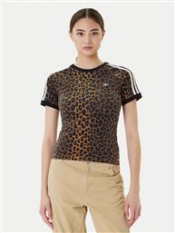 T-SHIRT LEOPARD CALI JW7304 ΚΑΦΕ SLIM FIT ADIDAS