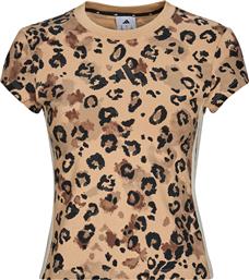 T-SHIRT ΜΕ ΚΟΝΤΑ ΜΑΝΙΚΙΑ ANIMAL PRINT 3-STRIPES T-SHIRT ADIDAS