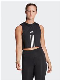 ΤΟΠ TRAIN ESSENTIALS TRAIN COTTON 3-STRIPES CROP HR7847 ΜΑΥΡΟ LOOSE FIT ADIDAS