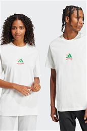 UNISEX T-SHIRT REGULAR FIT ''LOUNGE PIZZA GRAPHIC'' - JJ4016 ΛΕΥΚΟ ADIDAS