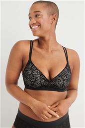 REAL SUNNIE WIRELESS PUSH UP BLOSSOM LACE BRA - 0738-4954-001 - ΜΑΥΡΟ AERIE