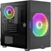 CASE ATOMIC V2 TEMPERED GLASS BLACK AEROCOOL