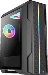 CASE SPLINTER DUO-G-BK-V1 MIDI TOWER TEMPERED GLASS BLACK AEROCOOL