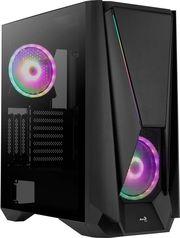 CASE VISOR-G-BK-V1 MIDI TOWER TEMPERED GLASS BLACK AEROCOOL