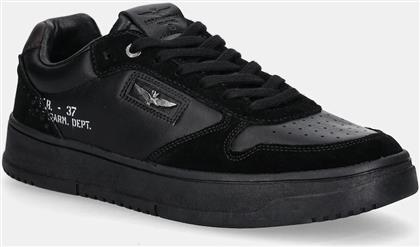 ΔΕΡΜΑΤΙΝΑ ΑΘΛΗΤΙΚΑ ΠΑΠΟΥΤΣΙΑ SNEAKERS ΧΡΩΜΑ: ΜΑΥΡΟ, 252SC0235UPL00244 AERONAUTICA