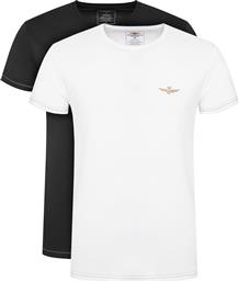 ΣΕΤ T-SHIRTS AM1UTI003B ΕΓΧΡΩΜΟ SLIM FIT AERONAUTICA