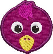 VELCRO BADGE BIRD (PURPLE) AFFENZAHN