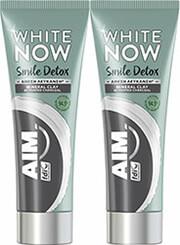 ΟΔΟΝΤΟΚΡΕΜΑ WHITE NOW DETOX CHAR 75ML 2ΤΕΜ AIM