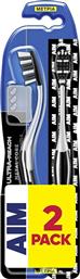 PROMO ULTRA REACH METAL CORE MEDIUM TOOTHBRUSH ΟΔΟΝΤΟΒΟΥΡΤΣΑ ΜΕ ΣΥΜΠΑΓΗ ΚΕΦΑΛΗ, ΜΑΚΡΥ ΛΑΙΜΟ & ΜΕΤΡΙΑΣ ΣΚΛΗΡΟΤΗΤΑΣ ΙΝΕΣ ΓΙΑ ΤΑ ΒΑΘΥ ΚΑΘΑΡΙΣΜΟ & ΣΤΑ ΔΥΣΚΟΛΑ ΣΗΜΕΙΑ 2 ΤΕΜΑΧΙΑ - ΜΑΥΡΟ / ΑΣΠΡΟ AIM