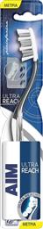 ULTRA REACH MEDIUM TOOTHBRUSH ΟΔΟΝΤΟΒΟΥΡΤΣΑ ΜΕ ΜΕΤΡΙΕΣ ΙΝΕΣ, ΛΕΠΤΟ ΛΑΙΜΟ & ΜΙΚΡΗ ΚΕΦΑΛΗ 1 ΤΕΜΑΧΙΟ ΣΕ ΤΥΧΑΙΑ ΕΠΙΛΟΓΗ ΧΡΩΜΑΤΟΣ AIM