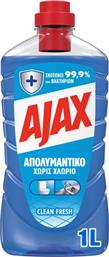 ΥΓΡΟ ΑΠΟΛΥΜΑΝΤΙΚΟ XΩΡΙΣ ΧΛΩΡΙΟ CLEAN FRESH (1 LT) AJAX