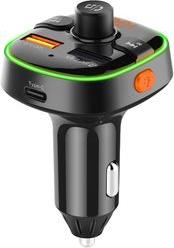 FMT-54T FM TRANSMITTER ΑΥΤΟΚΙΝΗΤΟΥ ΜΕ BLUETOOTH V5.0 LED QC3.0 HANDS-FREE AKAI