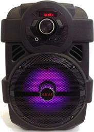 PARTY SPEAKER ABTS-808L 10W KARAOKE ΜΕ ΕΝΣΥΡΜΑΤO ΜΙΚΡΟΦΩΝO - ΜΑΥΡΟ AKAI