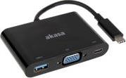 AK-CBCA02-15BK TYPE C TO VGA AND POWER DELIVERY ADAPTER WITH EXTRA USB3.0 TYPE A PORT AKASA