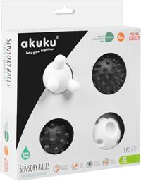 ΣΕΤ 4ΤΜΧ ΑΣΠΡΟΜΑΥΡΑ ΜΠΑΛΑΚΙΑ ΑΦΗΣ-SENSORY BALLS A0469 - - A0469 AKUKU