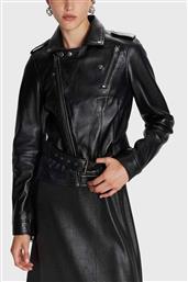 ΓΥΝΑΙΚΕΙΟ ΔΕΡΜΑΤΙΝO JACKET ΜΕ ΖΩΝΗ - 8921659 ΜΑΥΡΟ ALE
