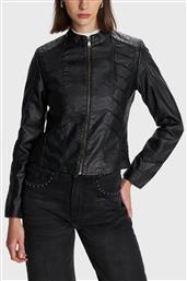 ΓΥΝΑΙΚΕΙΟ JACKET BIKER ΑΠΟ FAUX ΔΕΡΜΑ - 8921738 ΜΑΥΡΟ ALE