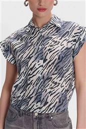 ΓΥΝΑΙΚΕΙΟ ΠΟΥΚΑΜΙΣΟ CROPPED ΜΕ ZEBRA PRINT - 8921017 ΑΣΠΡΟΜΑΥΡΟ ALE