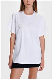 ΓΥΝΑΙΚΕΙO T-SHIRT ΜΕ ΔΙΑΚΟΣΜΗΤΙΚΕΣ ΠΕΡΛΕΣ - 8921585 ΛΕΥΚΟ ALE