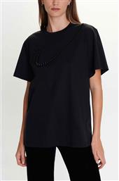 ΓΥΝΑΙΚΕΙO T-SHIRT ΜΕ ΔΙΑΚΟΣΜΗΤΙΚΕΣ ΠΕΡΛΕΣ - 8921585 ΜΑΥΡΟ ALE