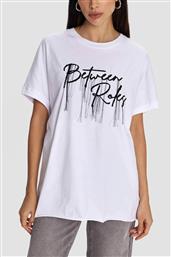 ΓΥΝΑΙΚΕΙΟ T-SHIRT ΜΕ LETTERING OVERSIZED - 8921579 ΛΕΥΚΟ ALE